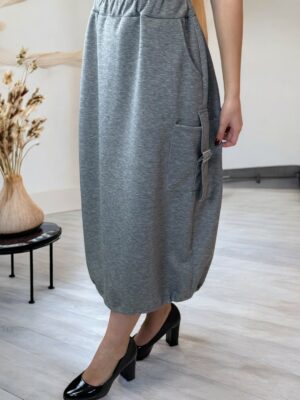 Γυναικεία φούστα cargo με τσέπες<br/><small class="dmm_sku">Κωδικός προϊόντος: 8502-γκρι</small>