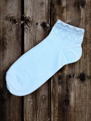 Κάλτσες με Τετράγωνα Στρας Bold Crystal<br/><small class="dmm_sku">Κωδικός προϊόντος: 8519-ασπρο</small>