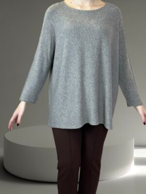 Πουλόβερ με Απαλή Στρογγυλή Λαιμόκοψη