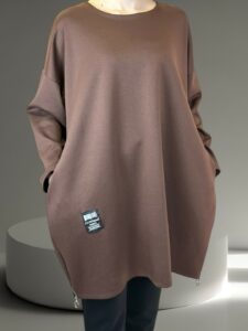 Sporty Chic Μπλουζοφόρεμα με Διπλό Πλαϊνό Φερμουάρ