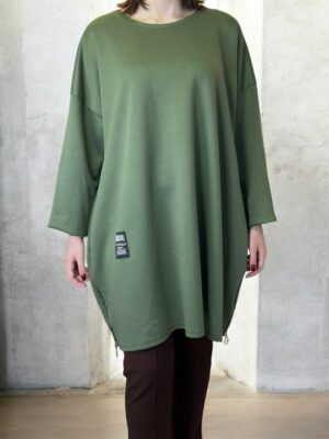 Sporty Chic Μπλουζοφόρεμα με Διπλό Πλαϊνό Φερμουάρ