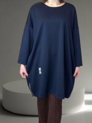 Sporty Chic Μπλουζοφόρεμα με Διπλό Πλαϊνό Φερμουάρ