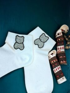 Cute Socks με Sparkling Αρκουδάκι