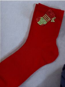 Κάλτσες με Μοτίβο Χριστουγεννιάτικης Μπότας