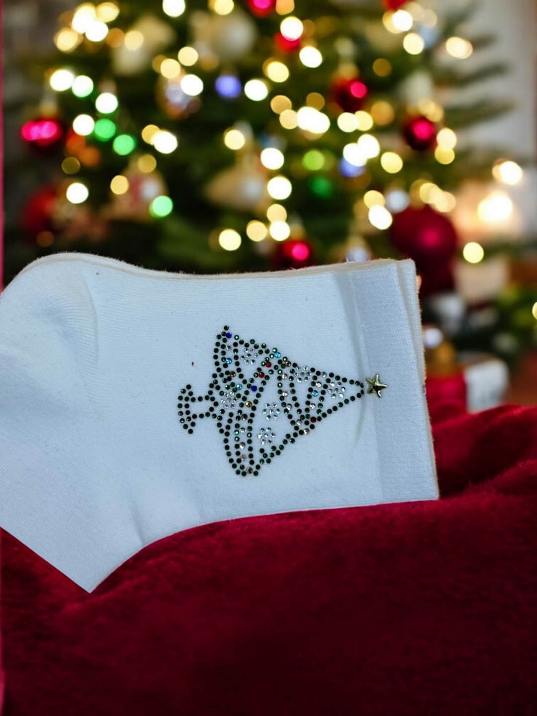 Χριστουγεννιάτικες Κάλτσες με Μοτίβο Δέντρου Χριστουγεννιάτικες Κάλτσες με Μοτίβο Δέντρου