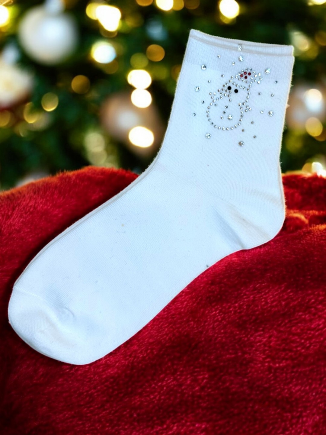 Festive Κάλτσες με Sparkling Snowman Motif Festive Κάλτσες με Sparkling Snowman Motif