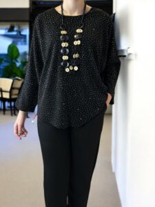 Glam Μπλούζα με Sparkling Στρας & Necklace Detail