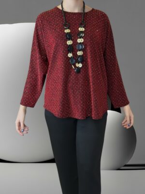 Glam Μπλούζα με Sparkling Στρας & Necklace Detail