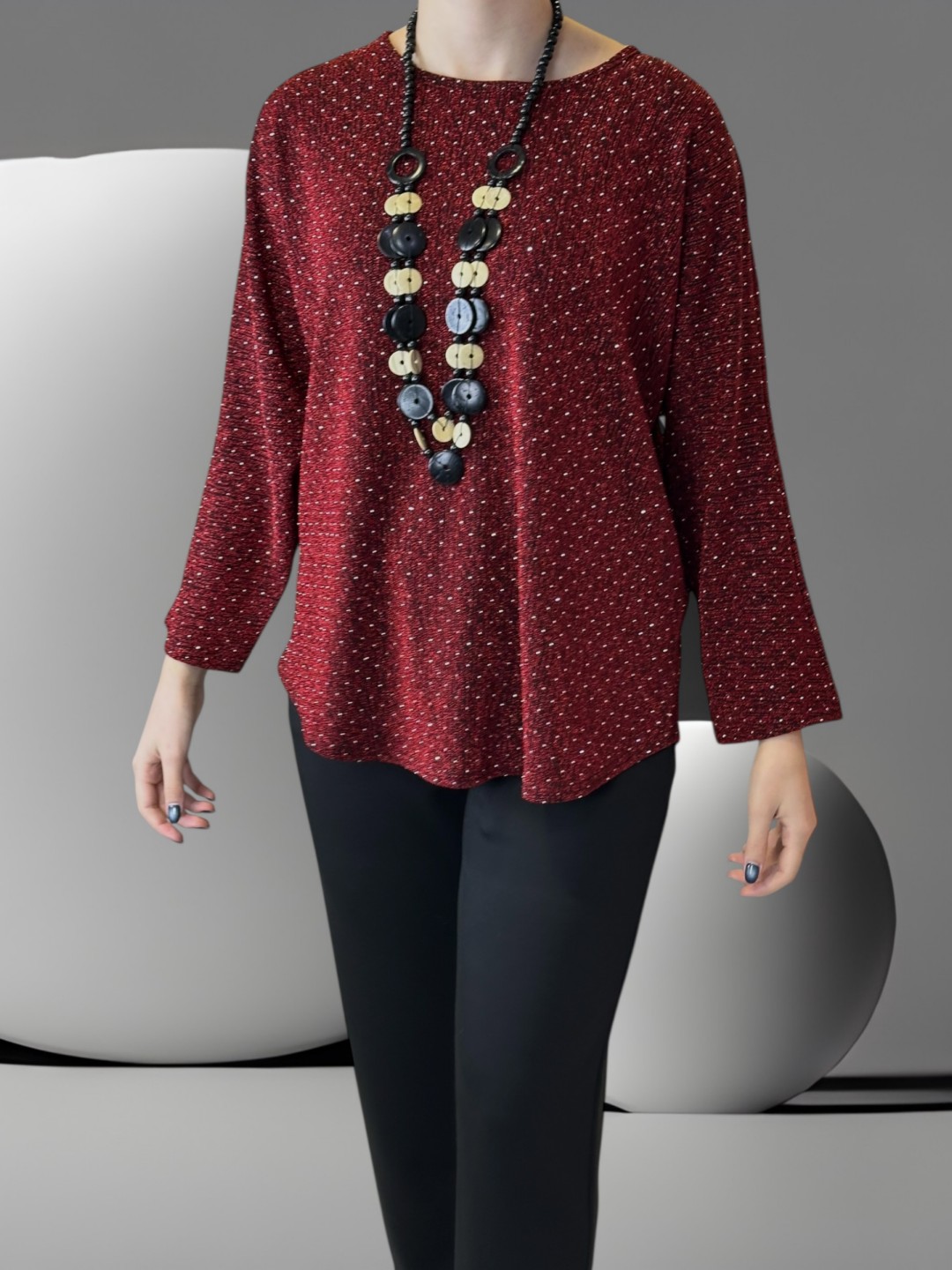 Glam Μπλούζα με Sparkling Στρας & Necklace Detail Glam Μπλούζα με Sparkling Στρας & Necklace Detail