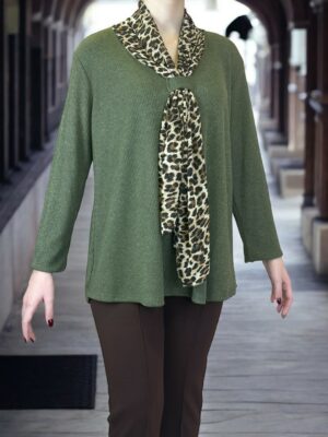 Μπλούζα με Λεοπάρ Δετή Λεπτομέρεια