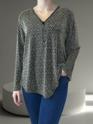 Glam Μπλούζα με Sparkling Zip Detail