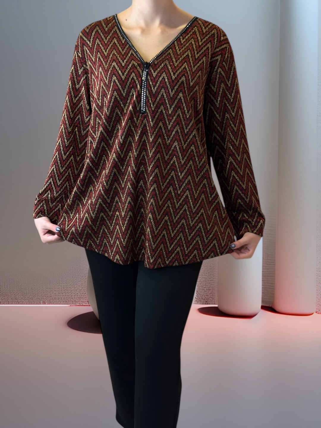 Glam Μπλούζα με Sparkling Zip Detail Glam Μπλούζα με Sparkling Zip Detail