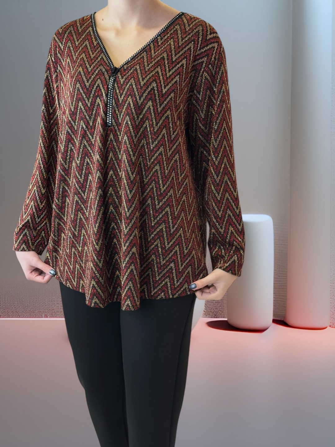 Glam Μπλούζα με Sparkling Zip Detail Glam Μπλούζα με Sparkling Zip Detail