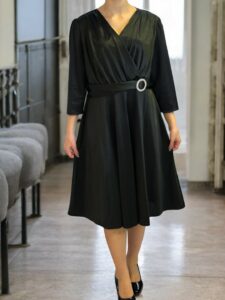 Elegant Κρουαζέ Αμπιγιέ Φόρεμα με Πλαϊνή Λάμψη Στρας