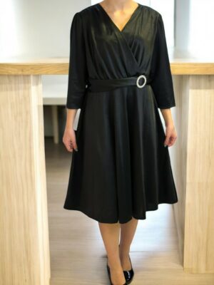 Elegant Κρουαζέ Αμπιγιέ Φόρεμα με Πλαϊνή Λάμψη Στρας