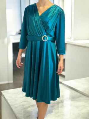 Elegant Κρουαζέ Αμπιγιέ Φόρεμα με Πλαϊνή Λάμψη Στρας