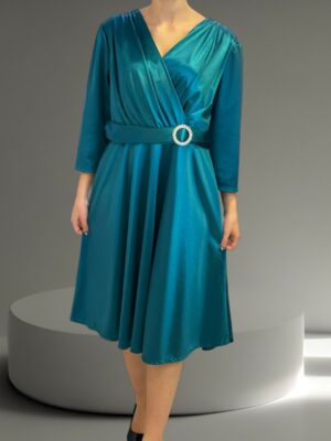 Elegant Κρουαζέ Αμπιγιέ Φόρεμα με Πλαϊνή Λάμψη Στρας