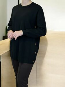 Chic Πουλόβερ με Στρας σε Λαιμό και Μανίκια