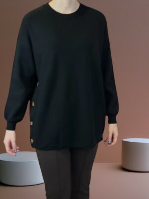 Elegant Πουλόβερ με  Πλαϊνά Διακοσμητικά Κουμπιά