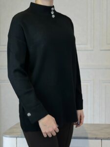 Elegant Πουλόβερ με Πλαϊνά Διακοσμητικά Κουμπιά