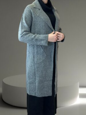 Απαλή Γκρι Πλεκτή Ζακέτα Καθημερινού Ντυσίματος