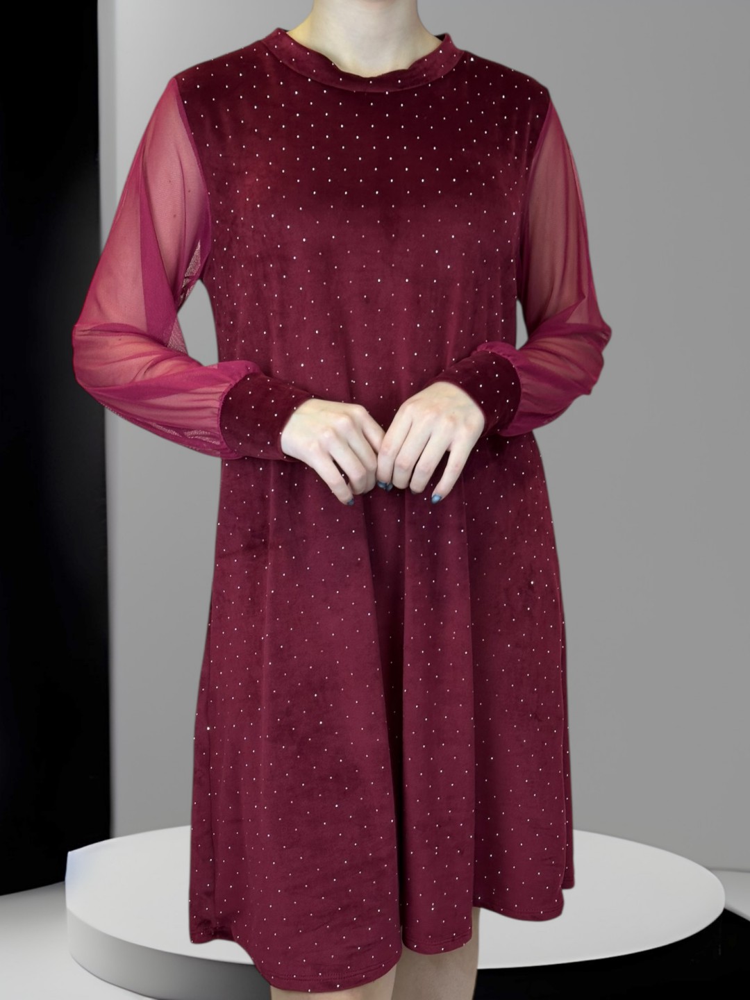 Sparkle Βελούδινο Φόρεμα με Διαφάνεια Sparkle Βελούδινο Φόρεμα με Διαφάνεια