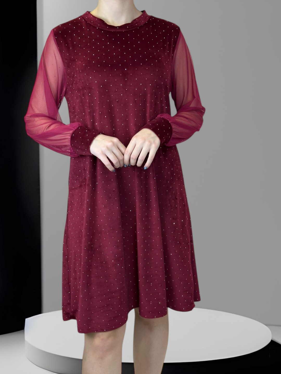 Sparkle Βελούδινο Φόρεμα με Διαφάνεια Sparkle Βελούδινο Φόρεμα με Διαφάνεια