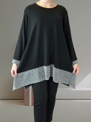 Μπλούζα με Λαμπερή Λουρεξ Λωρίδα