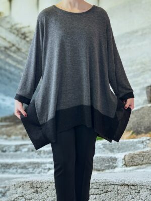 Μπλούζα με Λαμπερή Λουρεξ Λωρίδα