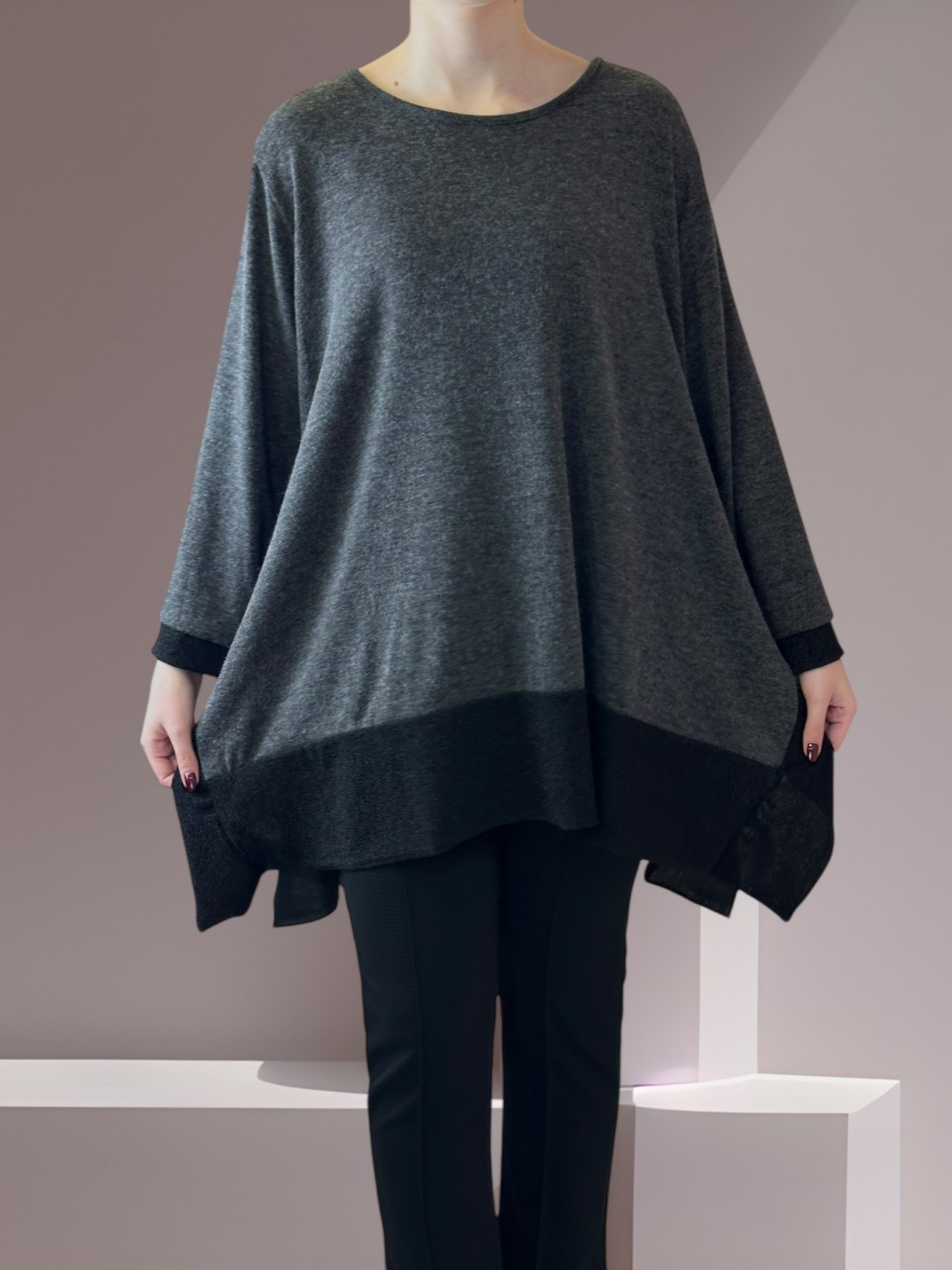 Μπλούζα με Λαμπερή Λουρεξ Λωρίδα Μπλούζα με Λαμπερή Λουρεξ Λωρίδα