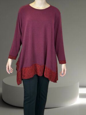 Μπλούζα με Λαμπερή Λουρεξ Λωρίδα