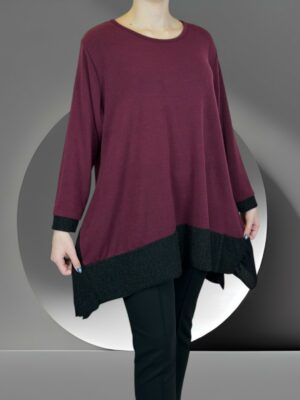 Μπλούζα με Λαμπερή Λουρεξ Λωρίδα