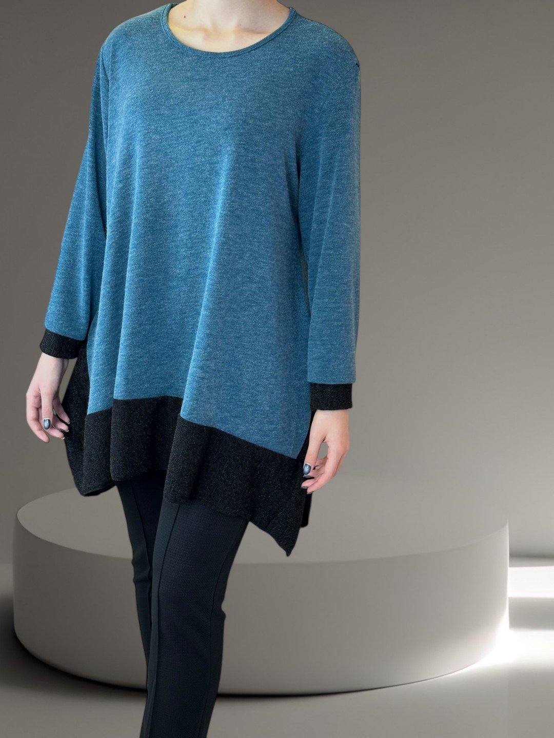 Μπλούζα με Λαμπερή Λουρεξ Λωρίδα Μπλούζα με Λαμπερή Λουρεξ Λωρίδα