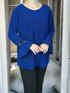 Lurex Glow Μπλούζα με Βολάν και Φιόγκο