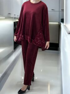 Glam Βελούδινο Σετ με Λάμψη Παγιέτας