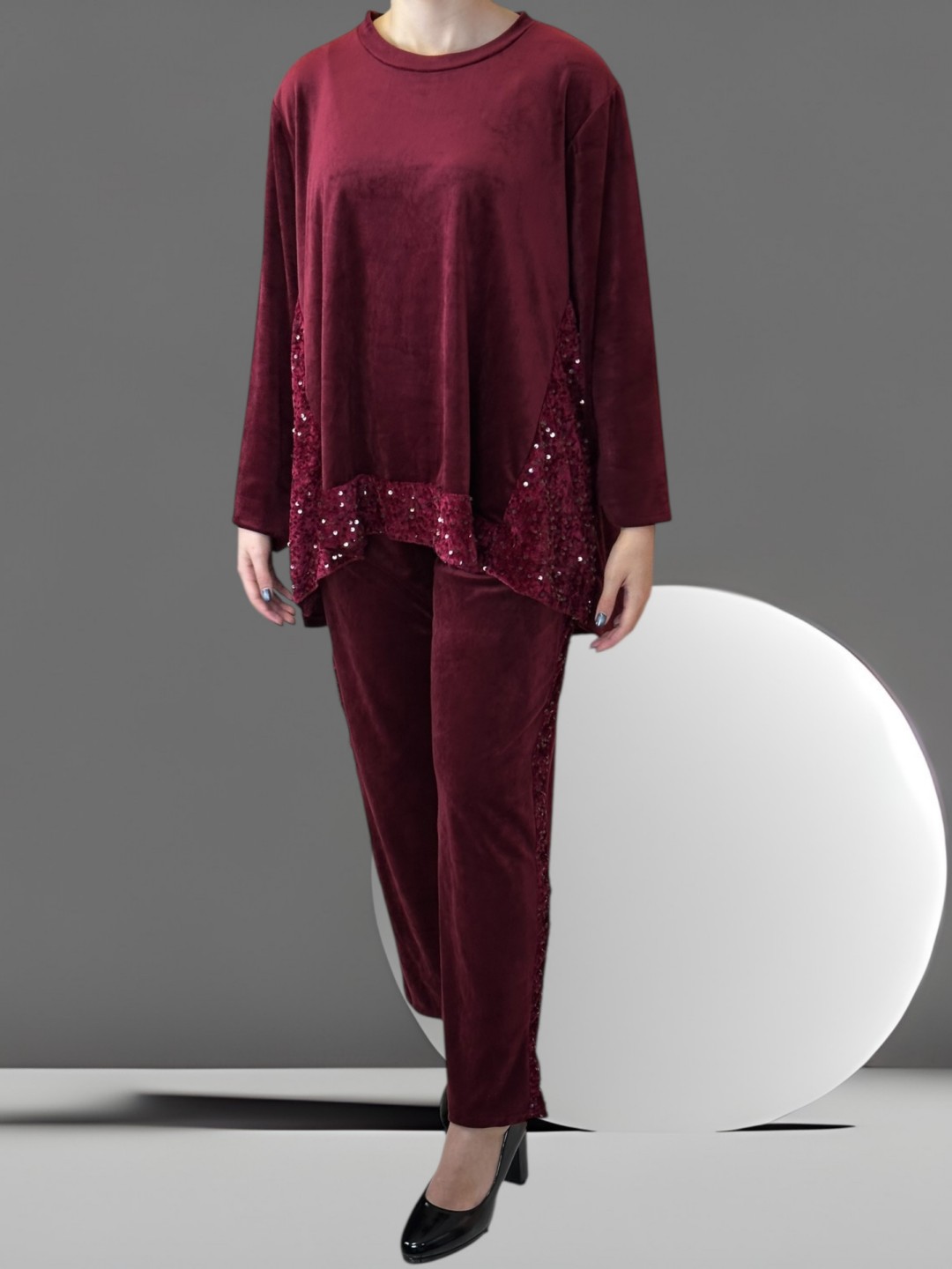 Glam Βελούδινο Σετ με Λάμψη Παγιέτας Glam Βελούδινο Σετ με Λάμψη Παγιέτας