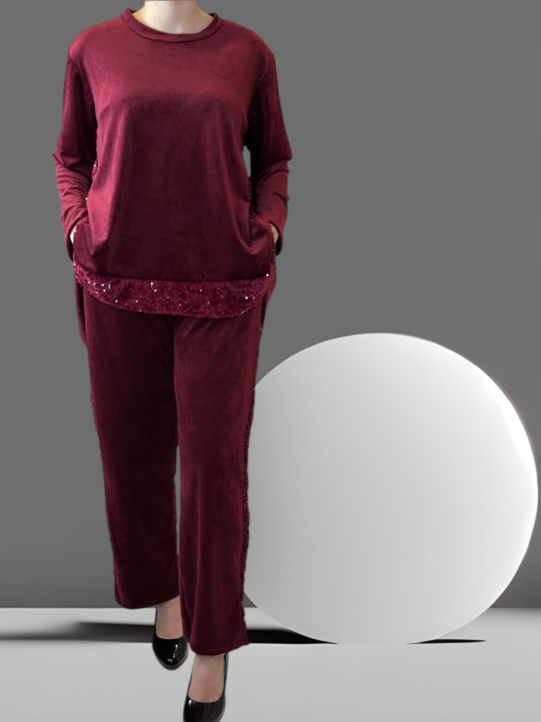 Glam Βελούδινο Σετ με Λάμψη Παγιέτας Glam Βελούδινο Σετ με Λάμψη Παγιέτας