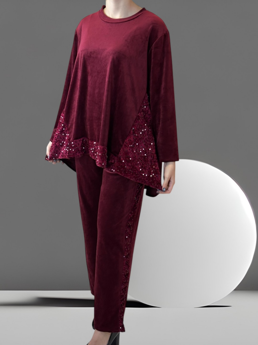 Glam Βελούδινο Σετ με Λάμψη Παγιέτας Glam Βελούδινο Σετ με Λάμψη Παγιέτας