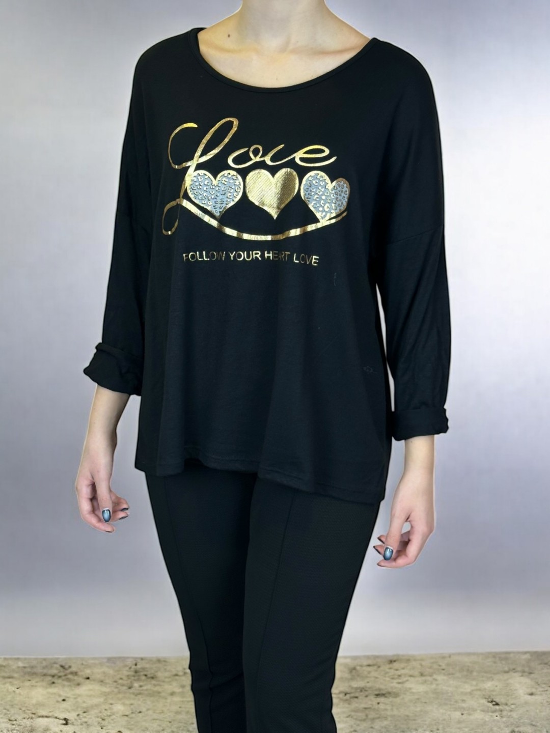 Cute Μπλούζα με Καρδούλες Cute Μπλούζα με Καρδούλες