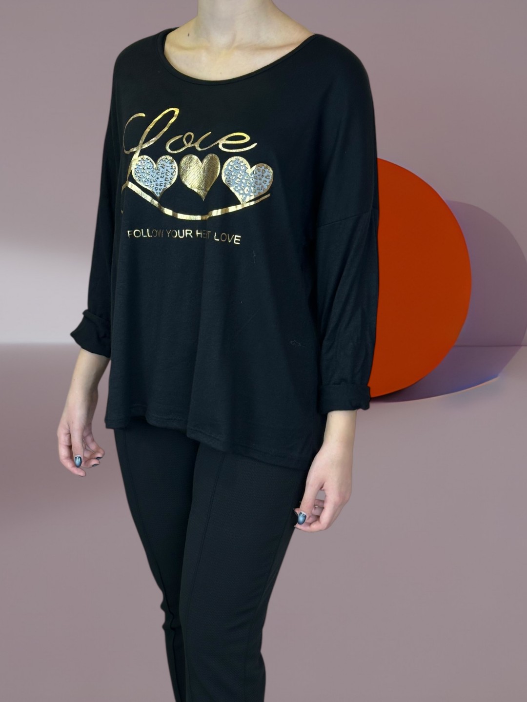 Cute Μπλούζα με Καρδούλες Cute Μπλούζα με Καρδούλες