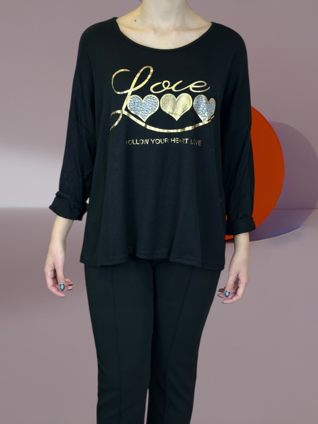 Cute Μπλούζα με Καρδούλες Cute Μπλούζα με Καρδούλες