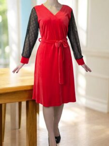 Βελούδινο Φόρεμα Sparkle Sleeves