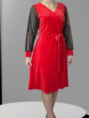 Βελούδινο Φόρεμα Sparkle Sleeves