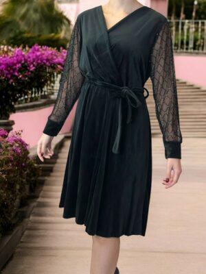 Βελούδινο Φόρεμα Sparkle Sleeves