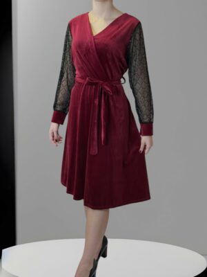 Βελούδινο Φόρεμα Sparkle Sleeves