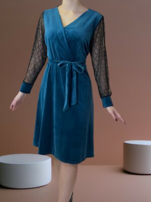 Βελούδινο Φόρεμα Sparkle Sleeves