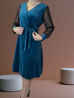 Βελούδινο Φόρεμα Sparkle Sleeves