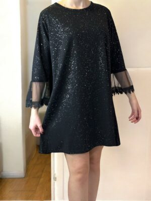 Elegant Dress με Lace Volant Μανίκια