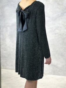 Lurex Φόρεμα με Δέσιμο Κορδέλα στο Πίσω Μέρος