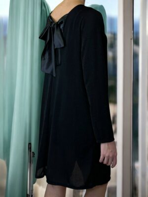 Lurex Φόρεμα με Δέσιμο Κορδέλα στο Πίσω Μέρος